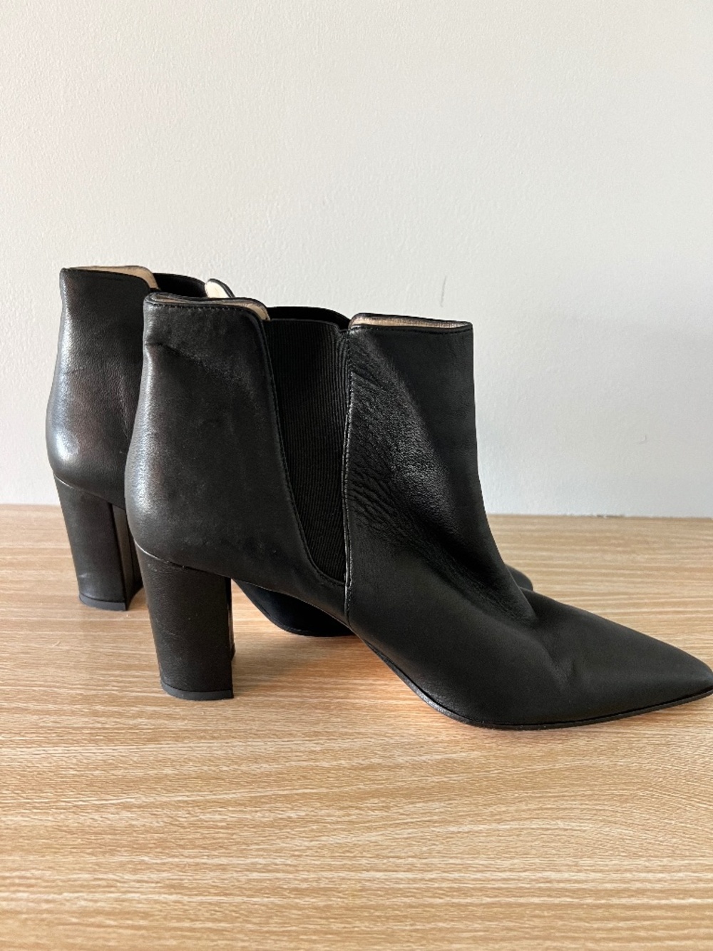 Fratelli Rossetti Black Leather Pointed Toe Ankle Boots Size 10.5 M Made in Ital